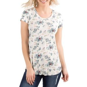 DownEast Anytime Tee Floral Size Small White